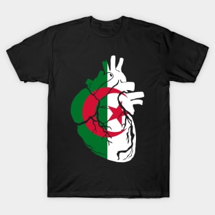 Anatomical heart design, Algeria flag T-Shirt